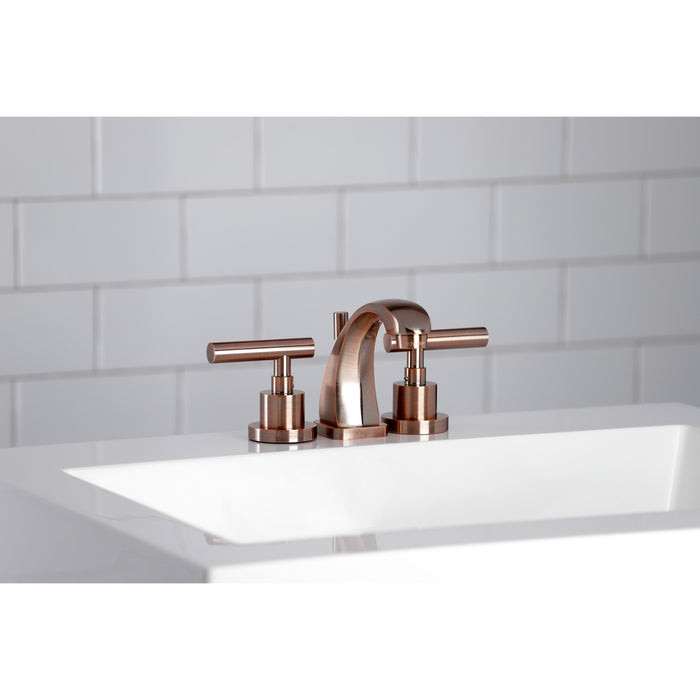 Manhattan KS494CMLAC Two-Handle 3-Hole Deck Mount Widespread Bathroom Faucet with Brass Pop-Up Drain, Antique Copper