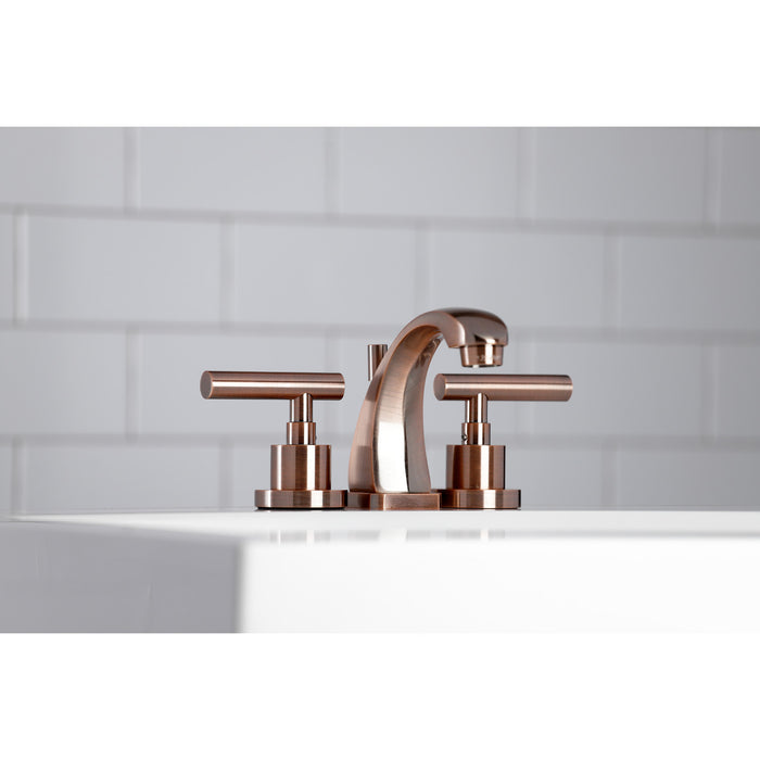 Manhattan KS494CMLAC Two-Handle 3-Hole Deck Mount Widespread Bathroom Faucet with Brass Pop-Up Drain, Antique Copper