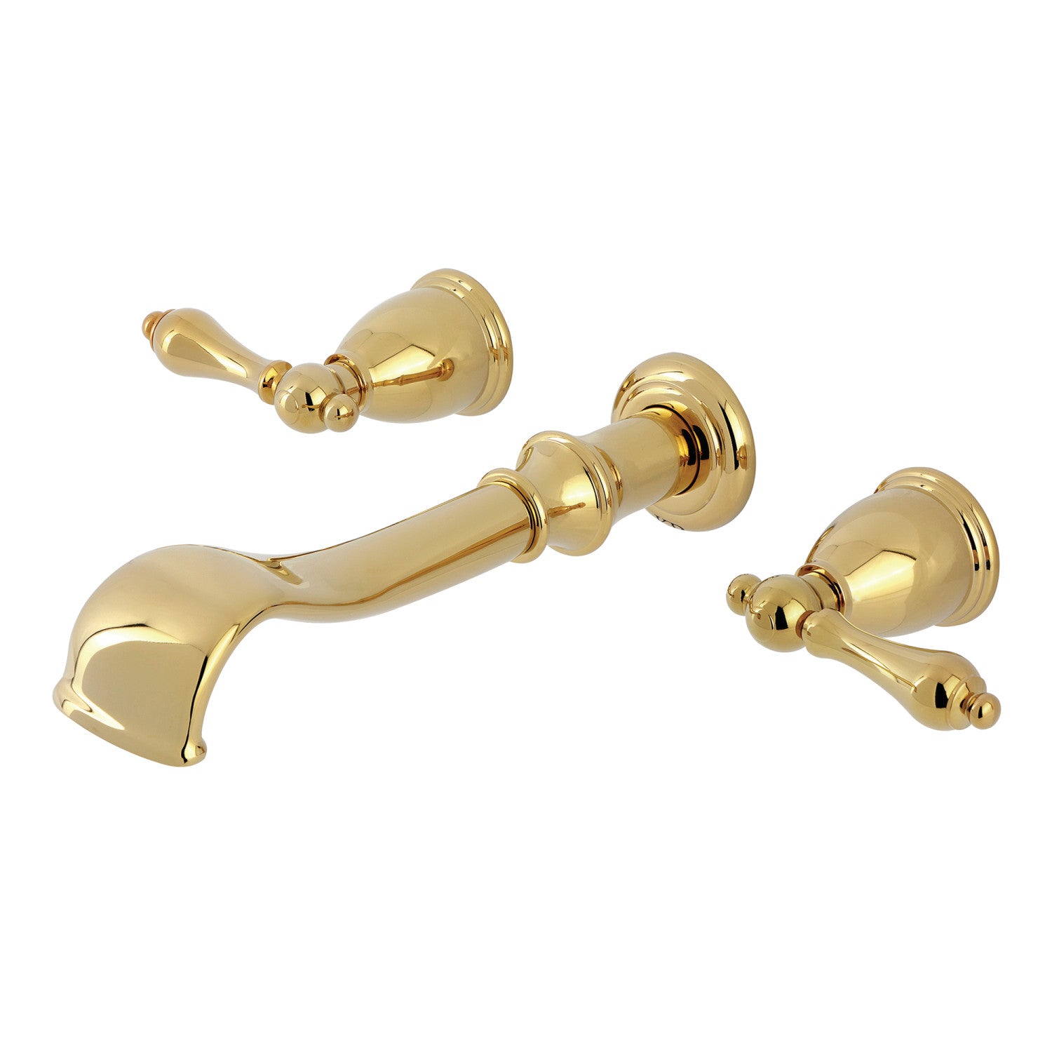 Kingston Brass Ks5022al Two Handle 3 Hole Wall Mount Roman Tub Faucet Polished Brass 6460