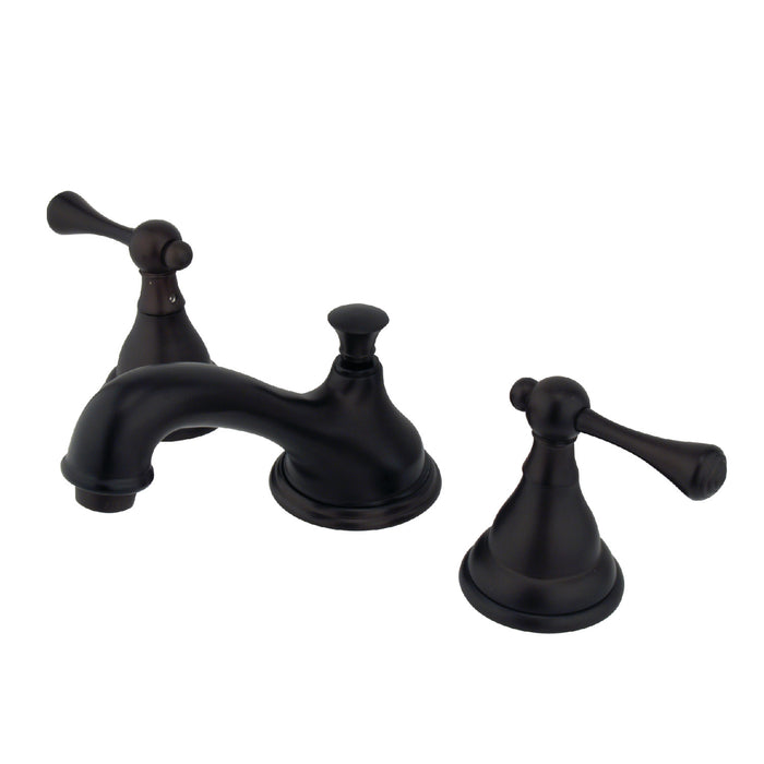 KS5565BL Two-Handle 3-Hole Deck Mount Widespread Bathroom Faucet with Brass Pop-Up Drain, Oil Rubbed Bronze