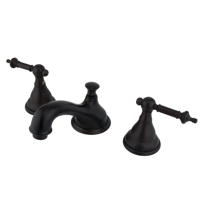 KS5565TL Two-Handle 3-Hole Deck Mount Widespread Bathroom Faucet with Brass Pop-Up Drain, Oil Rubbed Bronze