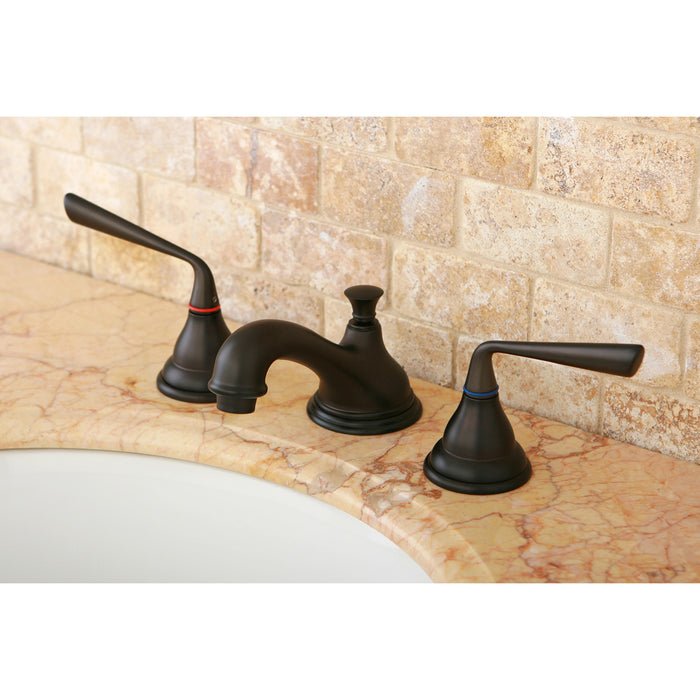 Silver Sage KS5565ZL Two-Handle 3-Hole Deck Mount Widespread Bathroom Faucet with Brass Pop-Up Drain, Oil Rubbed Bronze