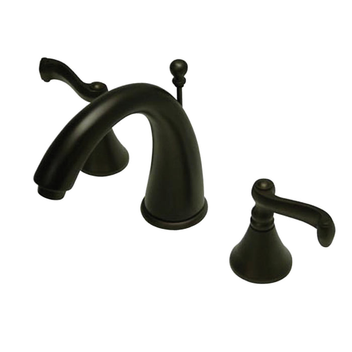 Royale KS5975FL Two-Handle 3-Hole Deck Mount Widespread Bathroom Faucet with Brass Pop-Up Drain, Oil Rubbed Bronze