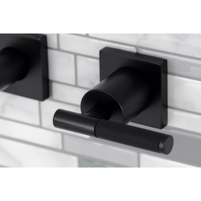 Kaiser KS6120CKL Double-Handle 3-Hole Wall Mount Bathroom Faucet, Matte Black