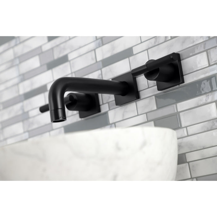 Kaiser KS6120CKL Double-Handle 3-Hole Wall Mount Bathroom Faucet, Matte Black