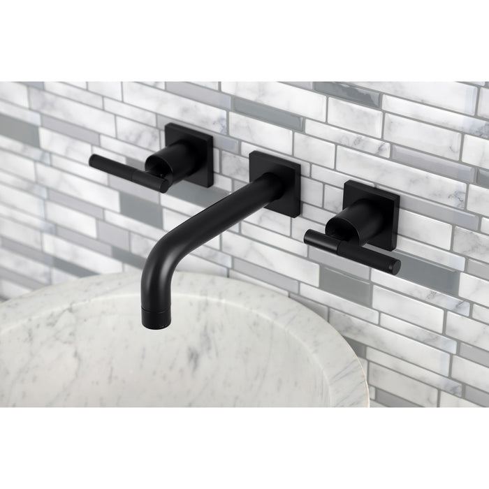 Kaiser KS6120CKL Double-Handle 3-Hole Wall Mount Bathroom Faucet, Matte Black