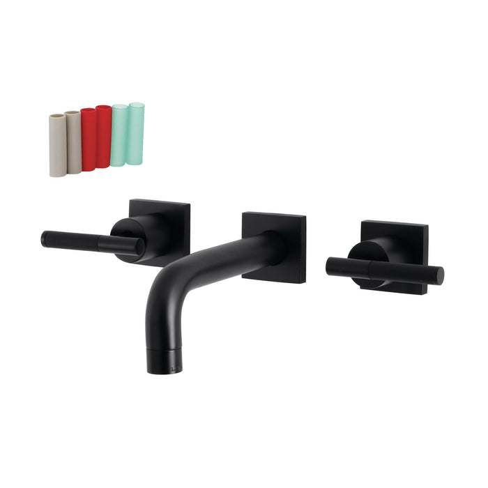 Kaiser KS6120CKL Double-Handle 3-Hole Wall Mount Bathroom Faucet, Matte Black