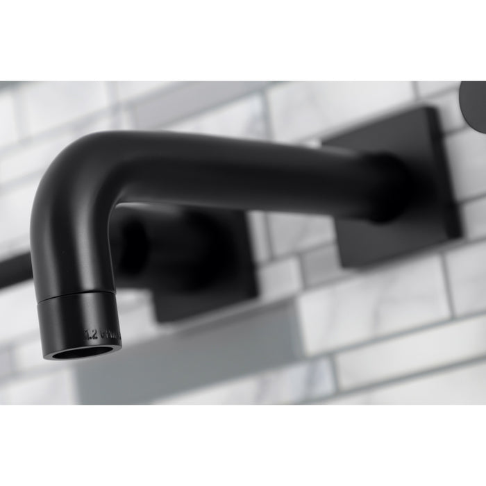 Kaiser KS6120DKL Double-Handle 3-Hole Wall Mount Bathroom Faucet, Matte Black