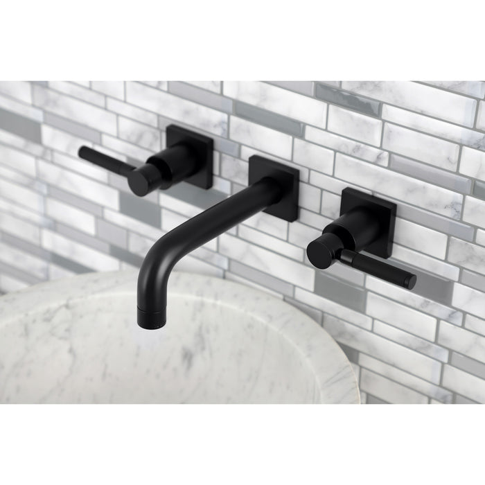 Kaiser KS6120DKL Double-Handle 3-Hole Wall Mount Bathroom Faucet, Matte Black