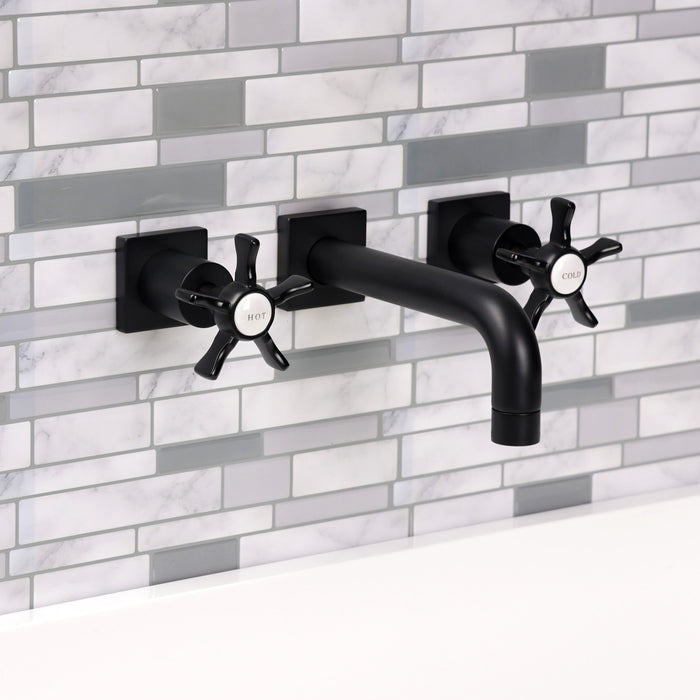 Hamilton KS6120NX Double-Handle 3-Hole Wall Mount Bathroom Faucet, Matte Black