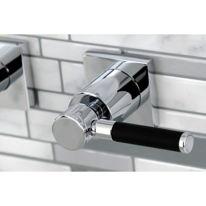 Kaiser KS6121DKL Double-Handle 3-Hole Wall Mount Bathroom Faucet, Polished Chrome