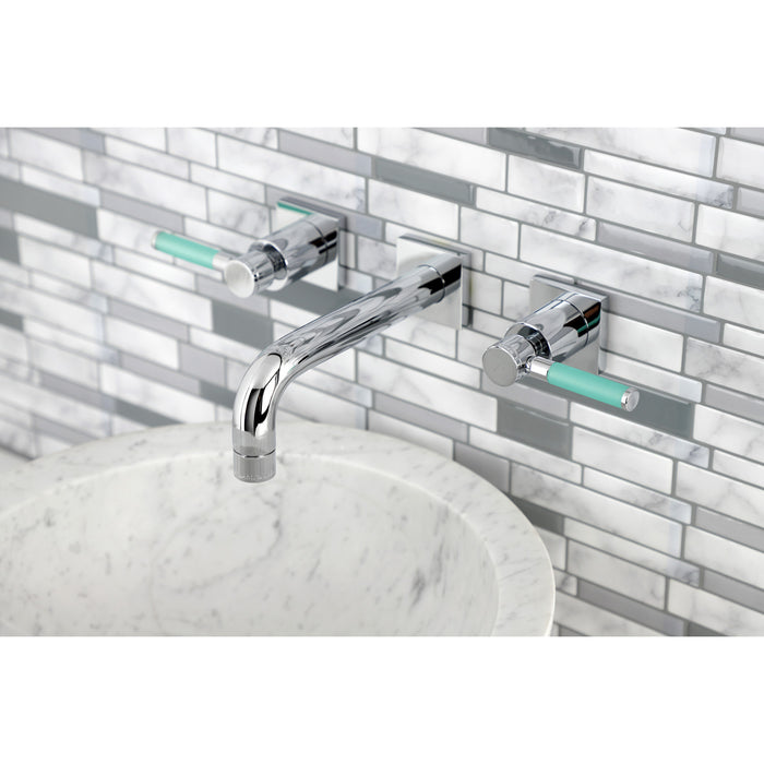 Kaiser KS6121DKL Double-Handle 3-Hole Wall Mount Bathroom Faucet, Polished Chrome