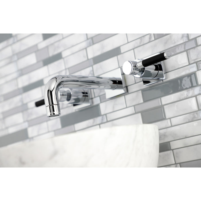 Kaiser KS6121DKL Double-Handle 3-Hole Wall Mount Bathroom Faucet, Polished Chrome