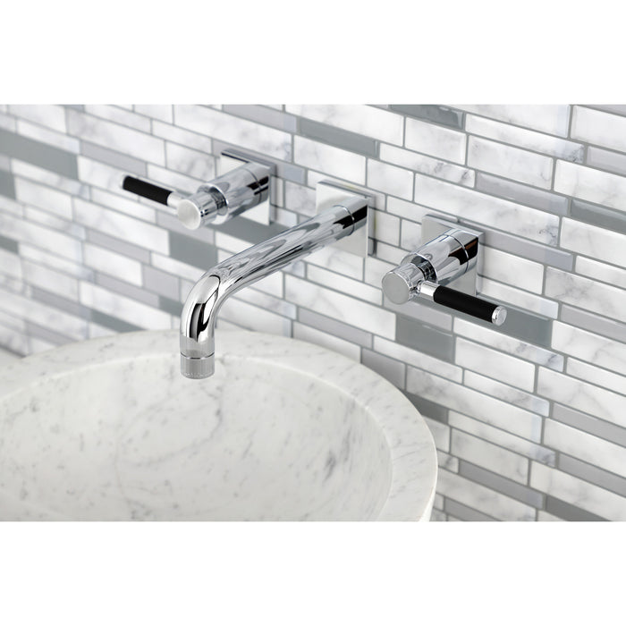 Kaiser KS6121DKL Double-Handle 3-Hole Wall Mount Bathroom Faucet, Polished Chrome