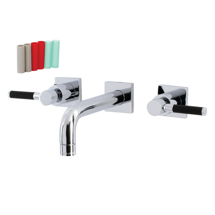 Kaiser KS6121DKL Double-Handle 3-Hole Wall Mount Bathroom Faucet, Polished Chrome