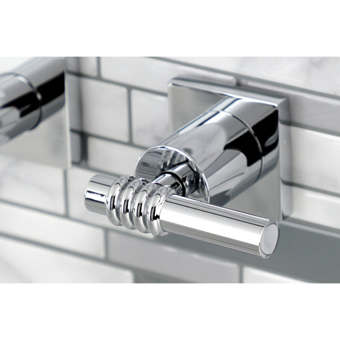 Milano KS6121ML Double-Handle 3-Hole Wall Mount Bathroom Faucet, Polished Chrome