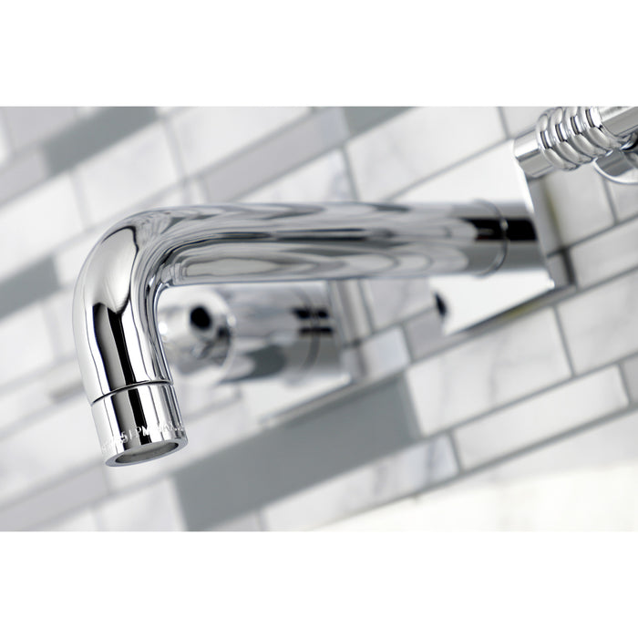 Milano KS6121ML Double-Handle 3-Hole Wall Mount Bathroom Faucet, Polished Chrome