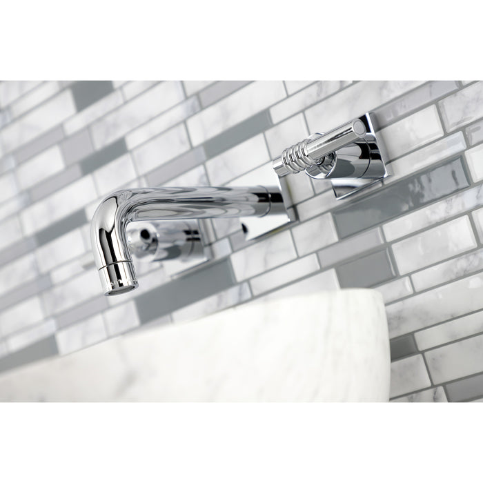 Milano KS6121ML Double-Handle 3-Hole Wall Mount Bathroom Faucet, Polished Chrome