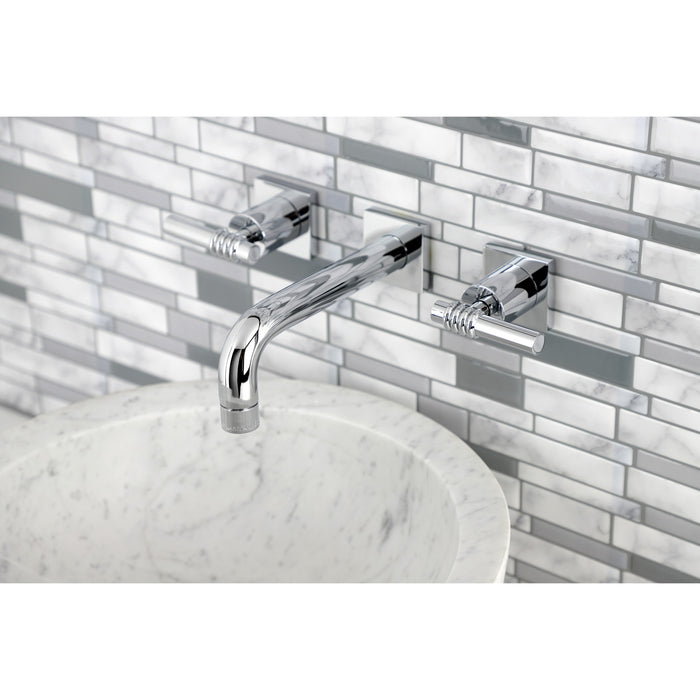 Milano KS6121ML Double-Handle 3-Hole Wall Mount Bathroom Faucet, Polished Chrome