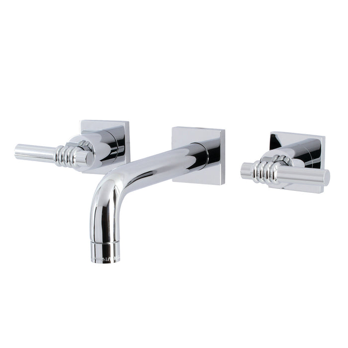 Milano KS6121ML Double-Handle 3-Hole Wall Mount Bathroom Faucet, Polished Chrome