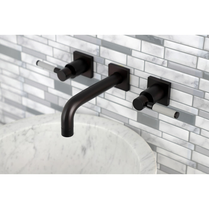 Kaiser KS6125DKL Double-Handle 3-Hole Wall Mount Bathroom Faucet, Oil Rubbed Bronze