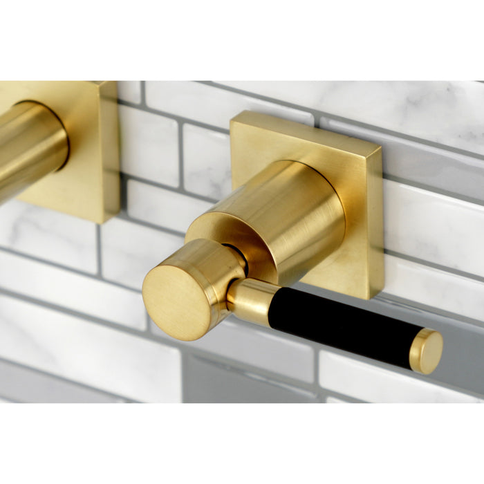 Kaiser KS6127DKL Double-Handle 3-Hole Wall Mount Bathroom Faucet, Brushed Brass