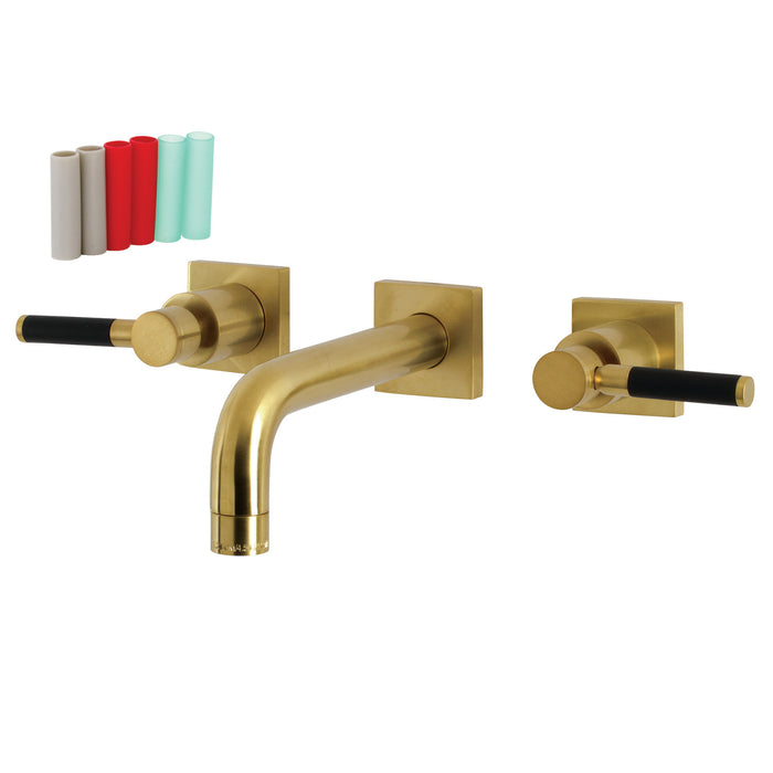 Kaiser KS6127DKL Double-Handle 3-Hole Wall Mount Bathroom Faucet, Brushed Brass