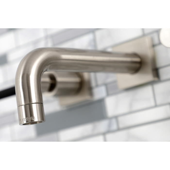 Kaiser KS6128DKL Double-Handle 3-Hole Wall Mount Bathroom Faucet, Brushed Nickel