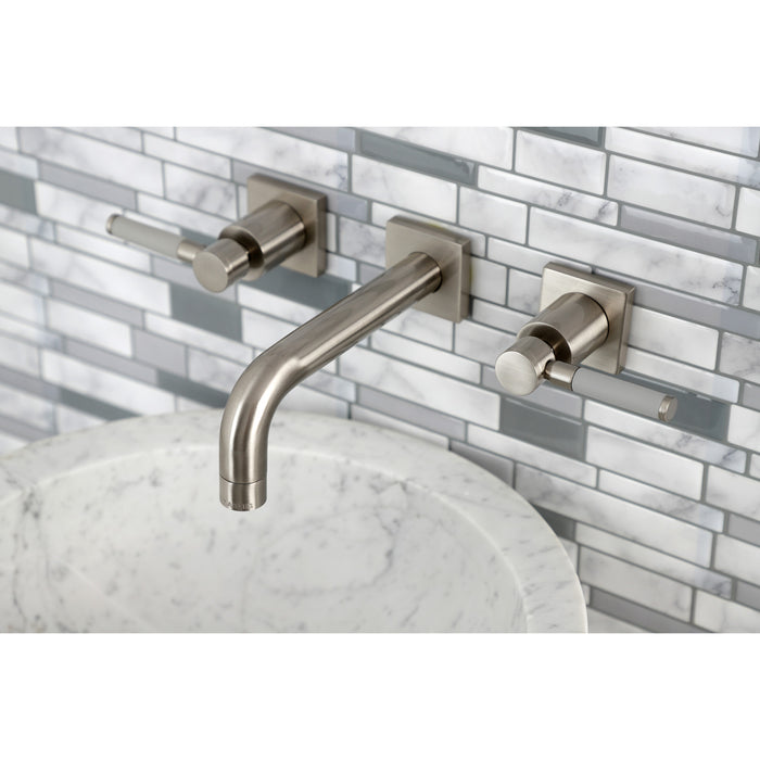 Kaiser KS6128DKL Double-Handle 3-Hole Wall Mount Bathroom Faucet, Brushed Nickel