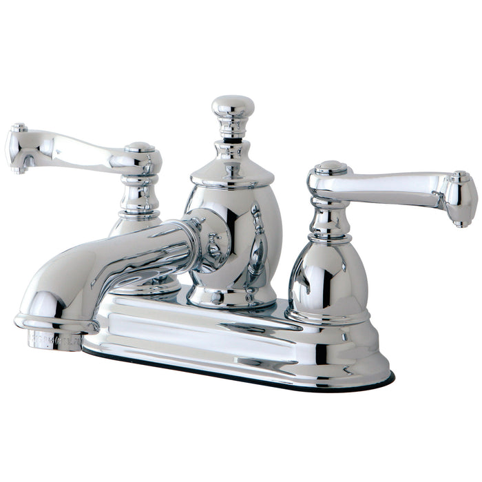 Royale KS7001FL Double-Handle 3-Hole Deck Mount 4-Inch Centerset Bathroom Faucet with Brass Pop-Up, Polished Chrome