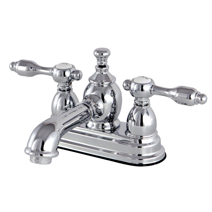 Tudor KS7001TAL Double-Handle 3-Hole Deck Mount 4-Inch Centerset Bathroom Faucet with Brass Pop-Up, Polished Chrome