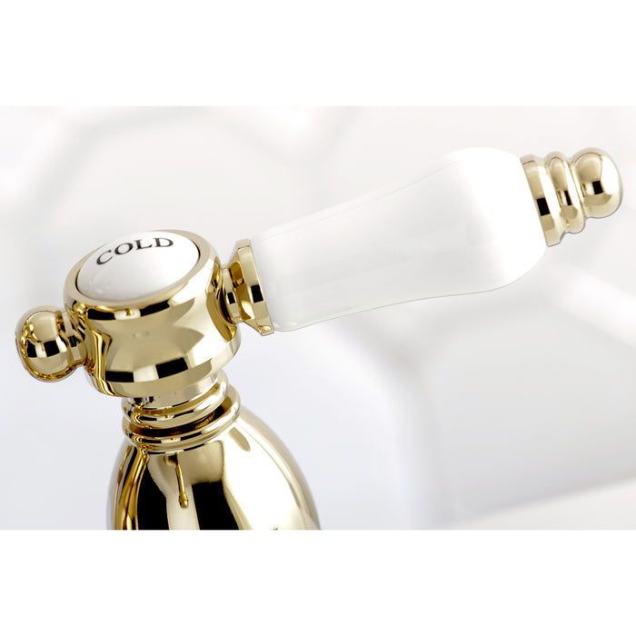 Bel-Air KS7002BPL Double-Handle 3-Hole Deck Mount 4-Inch Centerset Bathroom Faucet with Brass Pop-Up, Polished Brass