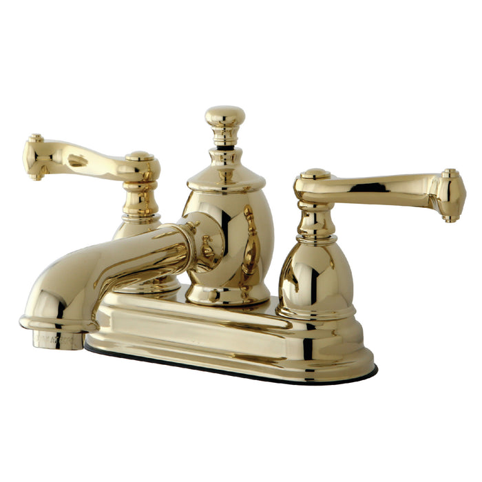 Royale KS7002FL Double-Handle 3-Hole Deck Mount 4-Inch Centerset Bathroom Faucet with Brass Pop-Up, Polished Brass