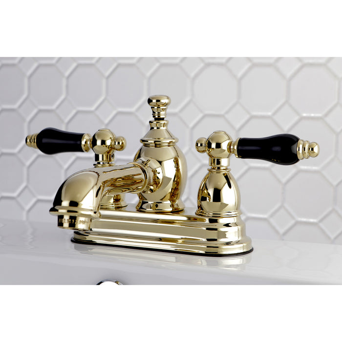 Duchess KS7002PKL Double-Handle 3-Hole Deck Mount 4-Inch Centerset Bathroom Faucet with Brass Pop-Up, Polished Brass