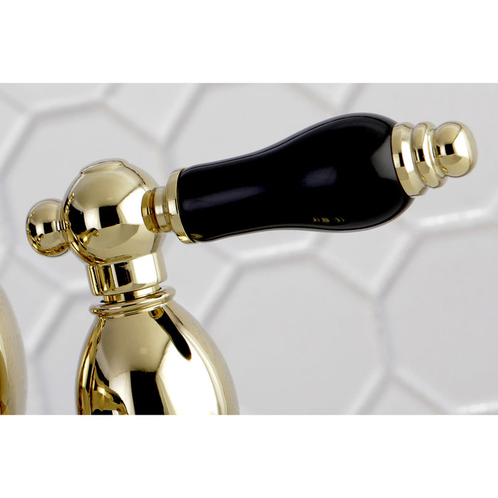 Duchess KS7002PKL Double-Handle 3-Hole Deck Mount 4-Inch Centerset Bathroom Faucet with Brass Pop-Up, Polished Brass