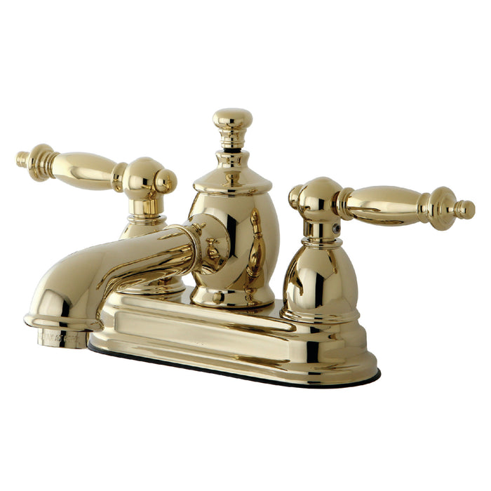 Templeton KS7002TL Double-Handle 3-Hole Deck Mount 4-Inch Centerset Bathroom Faucet with Brass Pop-Up, Polished Brass