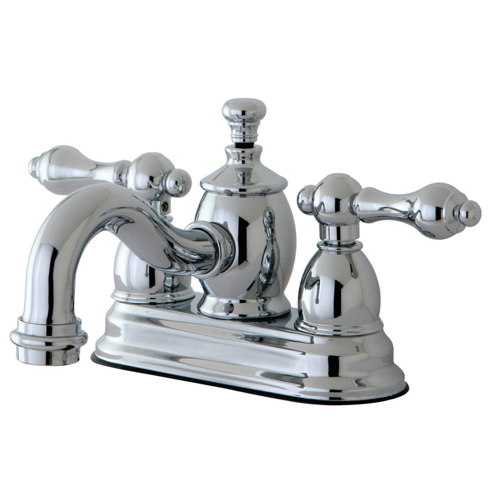 English Country KS7101AL Double-Handle 3-Hole Deck Mount 4-Inch Centerset Bathroom Faucet with Brass Pop-Up, Polished Chrome