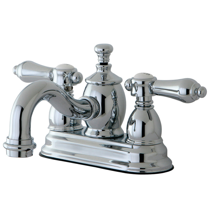 Heirloom KS7101BAL Double-Handle 3-Hole Deck Mount 4-Inch Centerset Bathroom Faucet with Brass Pop-Up, Polished Chrome