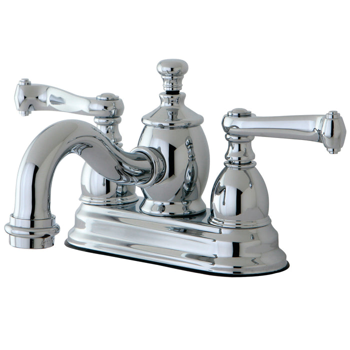 Royale KS7101FL Double-Handle 3-Hole Deck Mount 4-Inch Centerset Bathroom Faucet with Brass Pop-Up, Polished Chrome