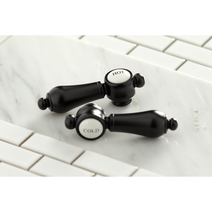 Heirloom KS7120BAL Double-Handle 3-Hole Wall Mount Bathroom Faucet, Matte Black