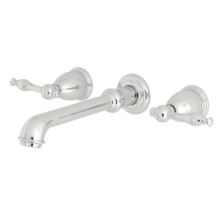 Naples KS7121NL Double-Handle 3-Hole Wall Mount Bathroom Faucet, Polished Chrome