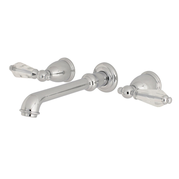 Wilshire KS7121WLL Double-Handle 3-Hole Wall Mount Bathroom Faucet, Polished Chrome