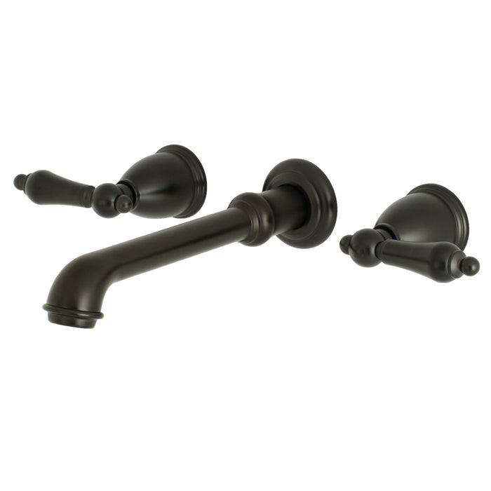 English Country KS7125AL Double-Handle 3-Hole Wall Mount Bathroom Faucet, Oil Rubbed Bronze