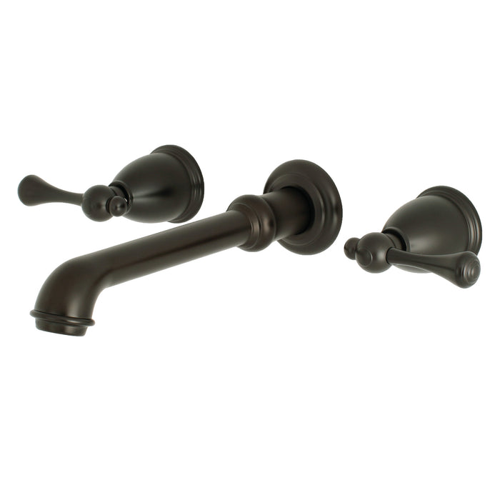 English Country KS7125BL Double-Handle 3-Hole Wall Mount Bathroom Faucet, Oil Rubbed Bronze