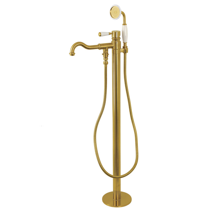 Paris KS7137DPL Single-Handle 1-Hole Freestanding Tub Faucet with Hand Shower, Brushed Brass