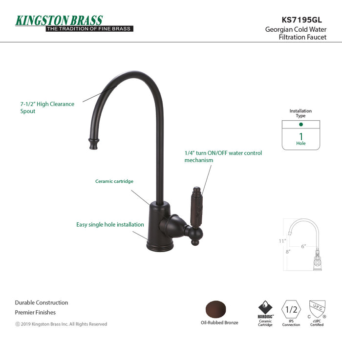 Georgian KS7195GL Single-Handle 1-Hole Deck Mount Water Filtration Faucet, Oil Rubbed Bronze