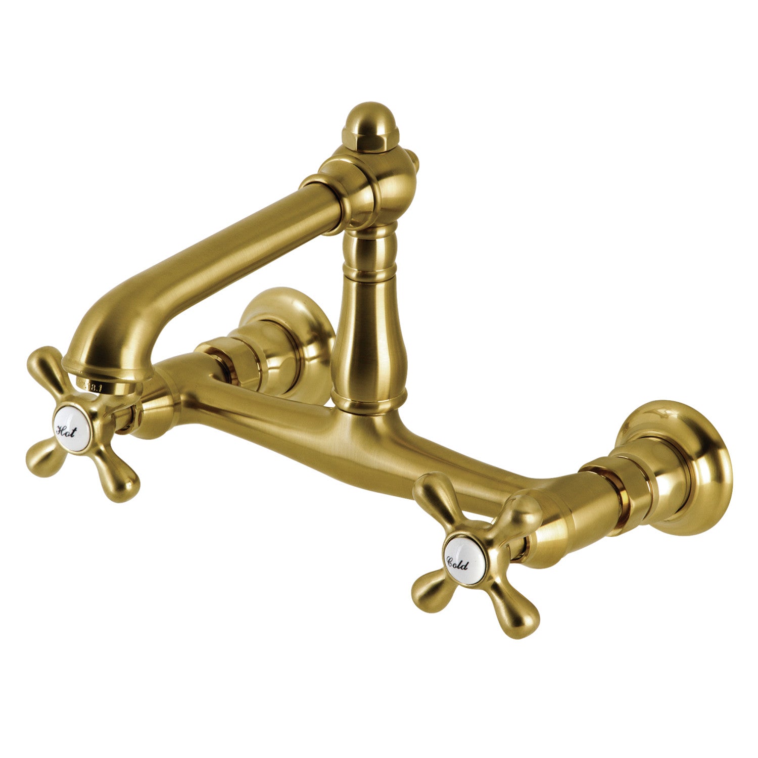 Kingston Brass English Country KS7247AX Two-Handle 2-Hole Wall Mount  Bathroom Faucet,