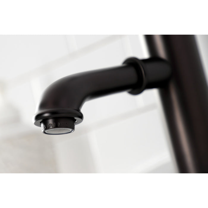 Paris KS7415BL One-Handle 1-Hole Bathroom Faucet with Deck Plate and Brass Pop-Up Drain, Oil Rubbed Bronze