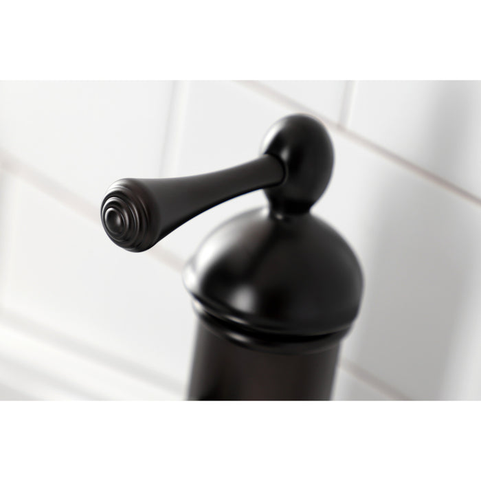 Paris KS7415BL One-Handle 1-Hole Bathroom Faucet with Deck Plate and Brass Pop-Up Drain, Oil Rubbed Bronze