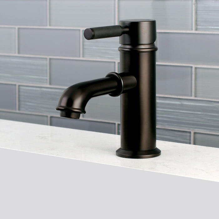 Kaiser KS7415DKL One-Handle 1-Hole Bathroom Faucet with Deck Plate and Brass Pop-Up Drain, Oil Rubbed Bronze